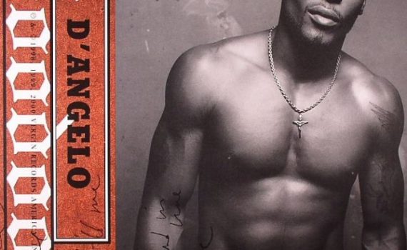 Okładka albumu muzycznego, czarnoskóry mężczyzna z muskularnym torsem pozujący w kontrapoście