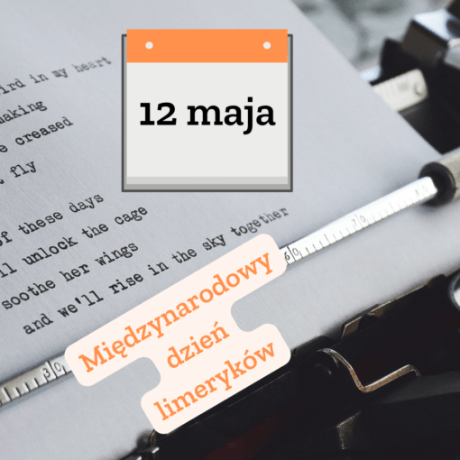maszynopis, kartka z kalendarza, 12 maja, międzynarodowy dzień limeryków