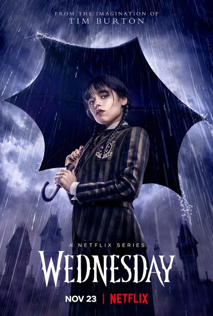 Plakat promujący film „Wednesday”