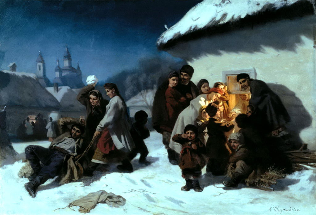 Obraz nawiązujący do ukraińskiej tradycji bożonarodzeniowej.