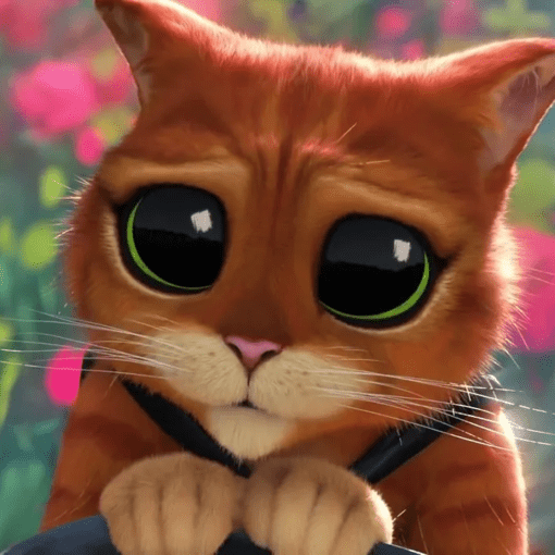 słodkie oczy kota w butach