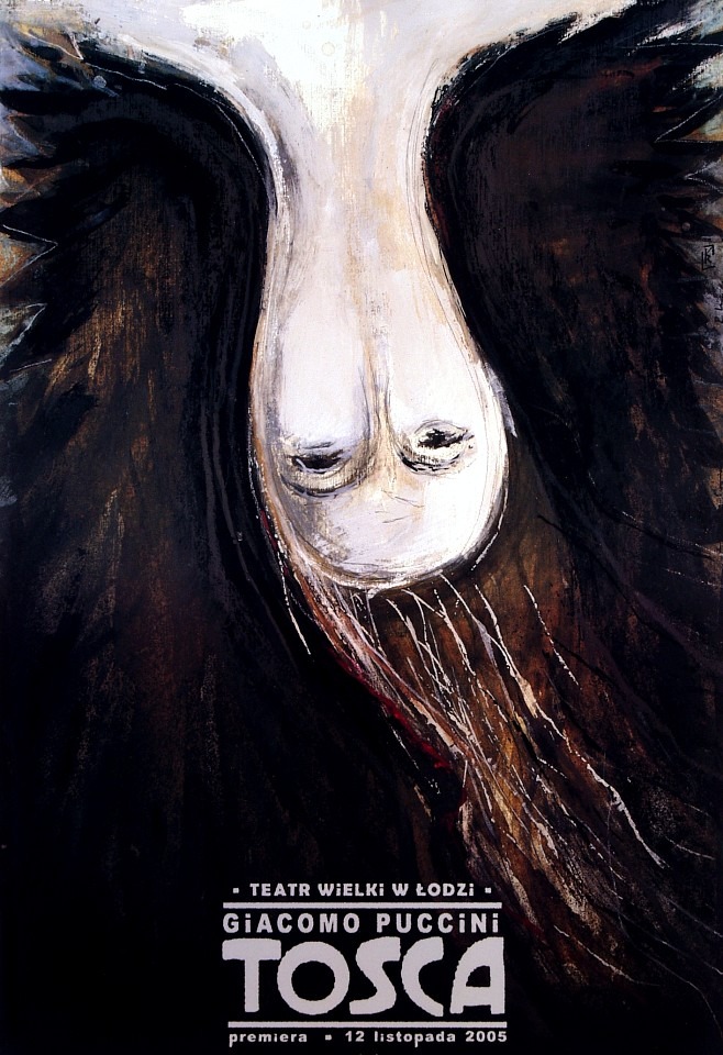 plakat zapowiadający spektakl Tosca autorstwa Ryszarda Kai